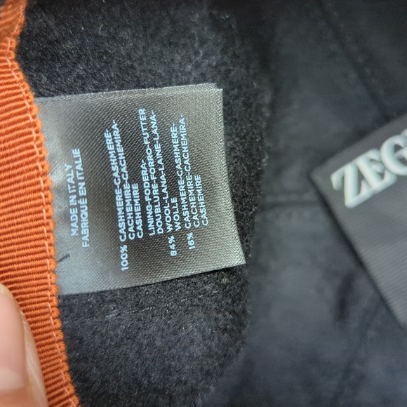 ZEGNA Logo Embroidered Metallic Cashmere Baseball Cap Size small - Picture 3 of 9